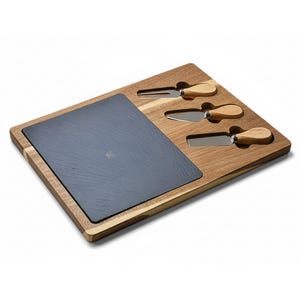 Charcuterie Cheese Board with Slate Insert Kitchen Housewarming Serving Platter