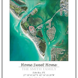 Custom Home Map Print, Personalized New Home Gift, First House Location Art, Realtor Closing Gift, Aerial, Digital Download