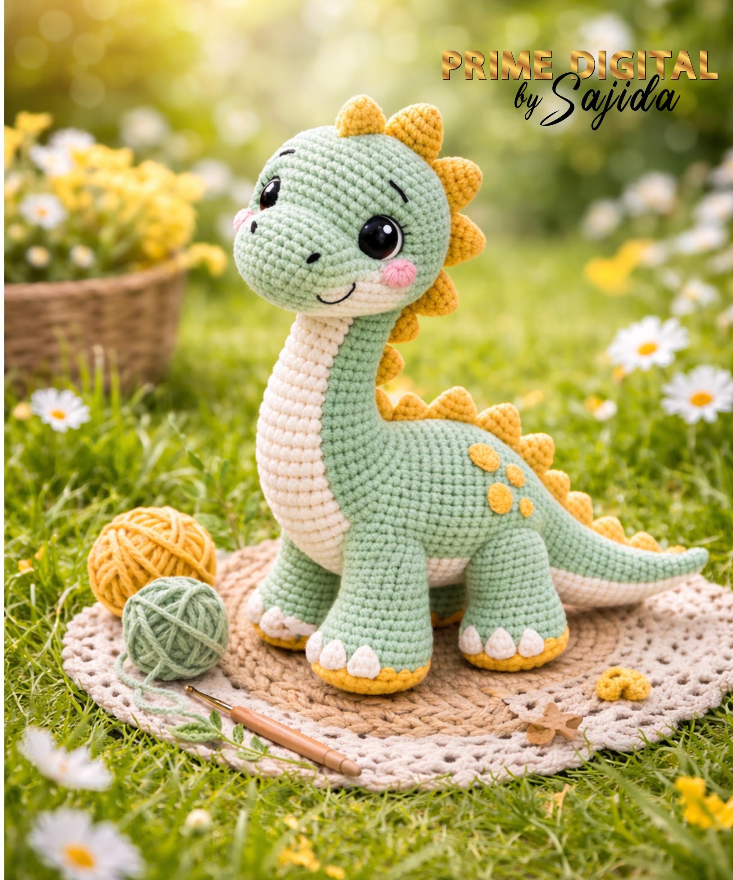 Crochet Dinosaur Amigurumi Brontosaurus Plush Toy