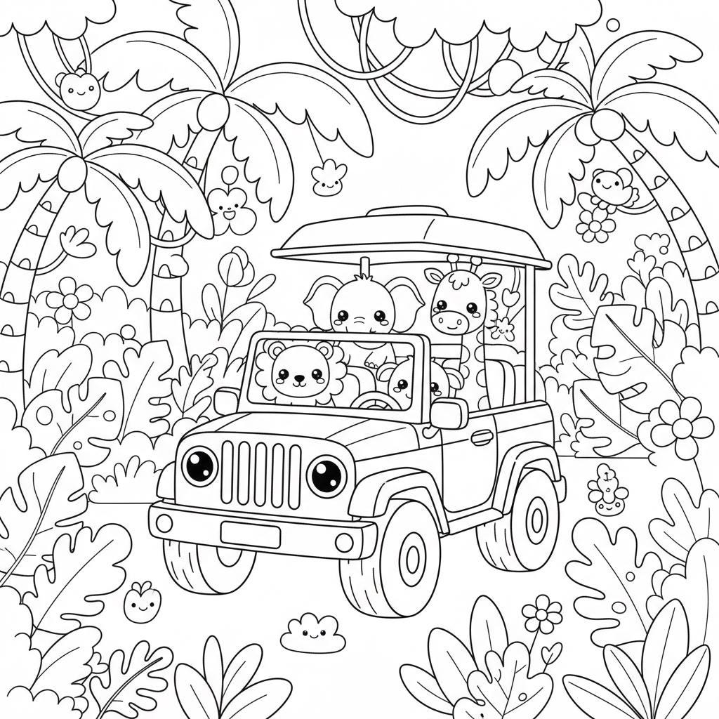 Safari Animal Coloring Pages • Jungle Activity Book (printable PDF for ...