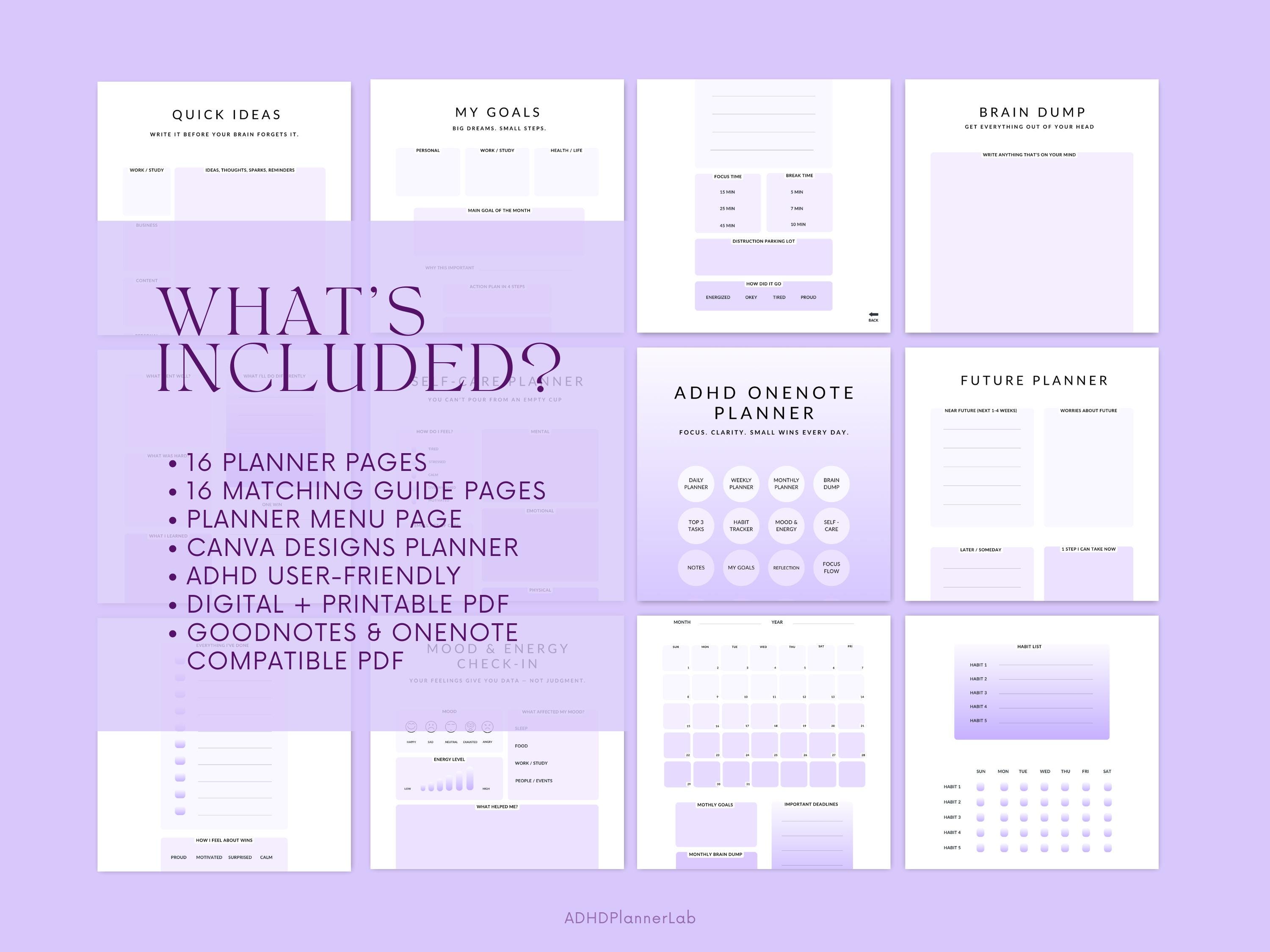 Fun Onenote Progress Tracker 2026 ADHD Planner for Onenote | Focus & Habit Tracker (digital Download ...
