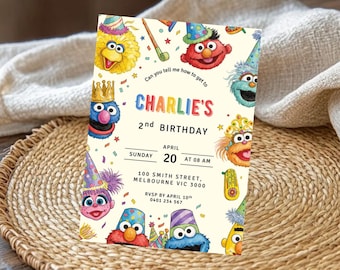 Editable Kids Birthday Invitation Template Canva Birthday Party Invite Printable Modern Digital Evite