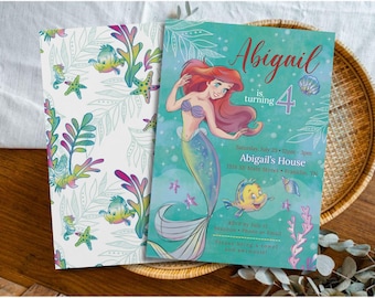 Mermaid Under the Sea Invitation, Ocean Princess Birthday Invite, Girl Mermaid Party Invite, Sea Theme Birthday, Editable Canva Template