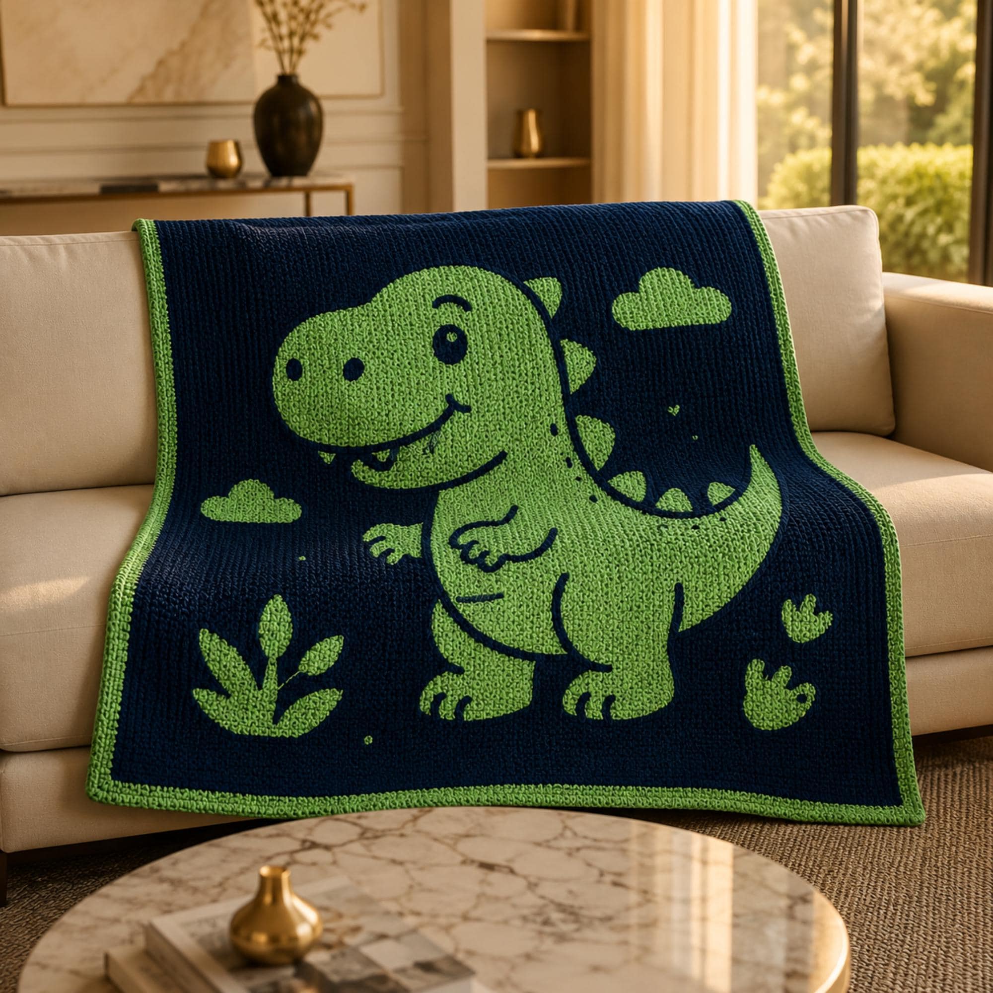 40 Dinosaur Blanket Crochet Patterns to Stitch for Kids, Nurseries, and Dino Fans 28 Dinosaur Mosaic Crochet Blanket