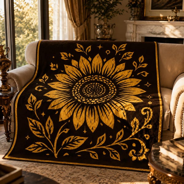 Sunflower Mosaic Crochet Blanket Pattern, Overlay Mosaic PDF, Floral Afghan Crochet Chart, Sunflower Home Decor, Digital Download
