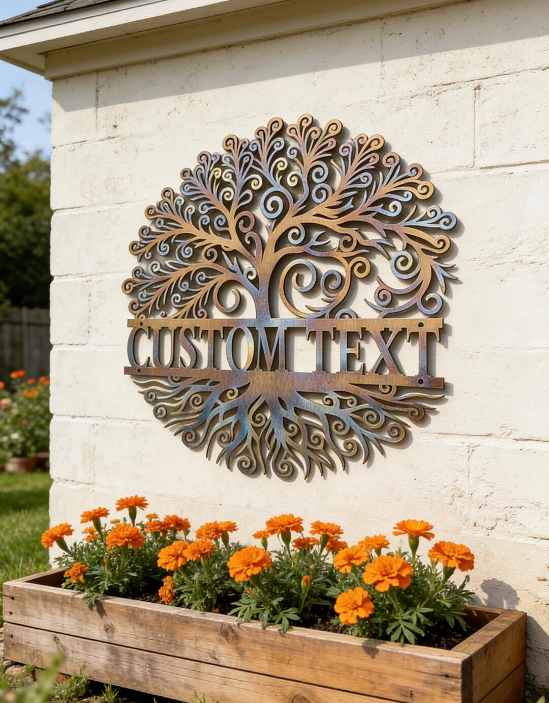 Custom Metal Tree of Life Wall Art, Personalized Family Name Decor ...