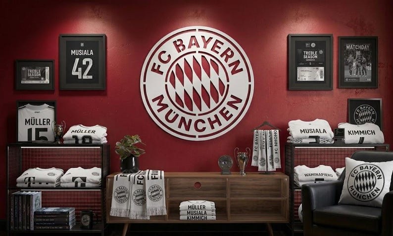 FC Bayern Munich Champions League Metal Sign, Football Fan Wall Art - Etsy