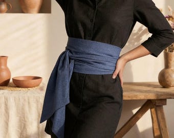 Linen wrap belt, Linen obi belt, Wide boho belt, Boho obi belt women, Linen kimono belt, Linen waist belt, Wide linen belt, Wide fabric belt