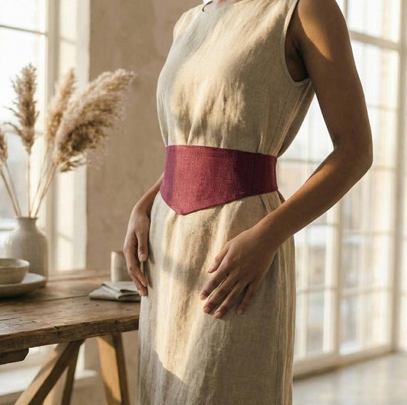Linen corset belt, Cinch belt for women,Wide fabric belt,Fabric waist belt,Victorian waist belt pointed,Underbust belt,Plus size belts women