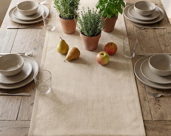 100% Natural linen table runner, Washed linen table runner, Linen dinning table runner, Rustic wedding table runner, Farmhouse table runner