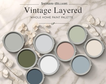 Paleta de colores de pintura vintage para toda la casa, con capas superpuestas.