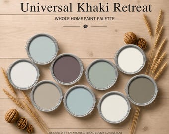 Sherwin Williams Universal Khaki Retreat Whole House Paint Color Palette