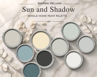 Paleta de colores de pintura para toda la casa basada en el sol y la sombra