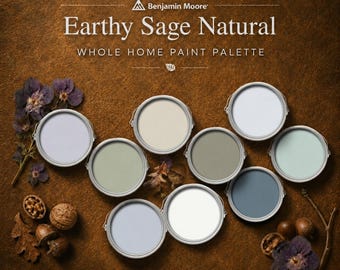 Erdige Salbei Natürliche Ganze Hausfarbe Farbpalette