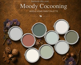 Paleta de colores de pintura para toda la casa con un ambiente acogedor y envolvente.