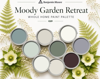 Paleta de colores de pintura para toda la casa de Moody Garden Retreat