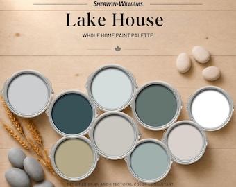 Paleta de colores de pintura para toda la casa de Sherwin Williams Lake House