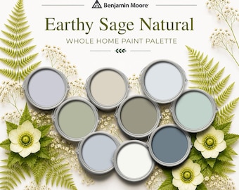 Paleta de colores de pintura para toda la casa Benjamin Moore Earthy Sage Natural