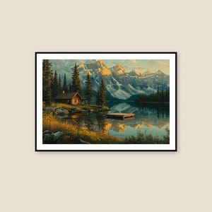 Rustikt franskt lantkök oljemålning tryck, Chateaucore väggkonst, vintage koppar krukor dekor, bondgård digital nedladdning