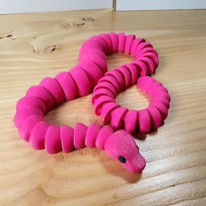 Ball Python Snake 3D Printed Articulated Fidget Snake - Many Color Options and Sizes