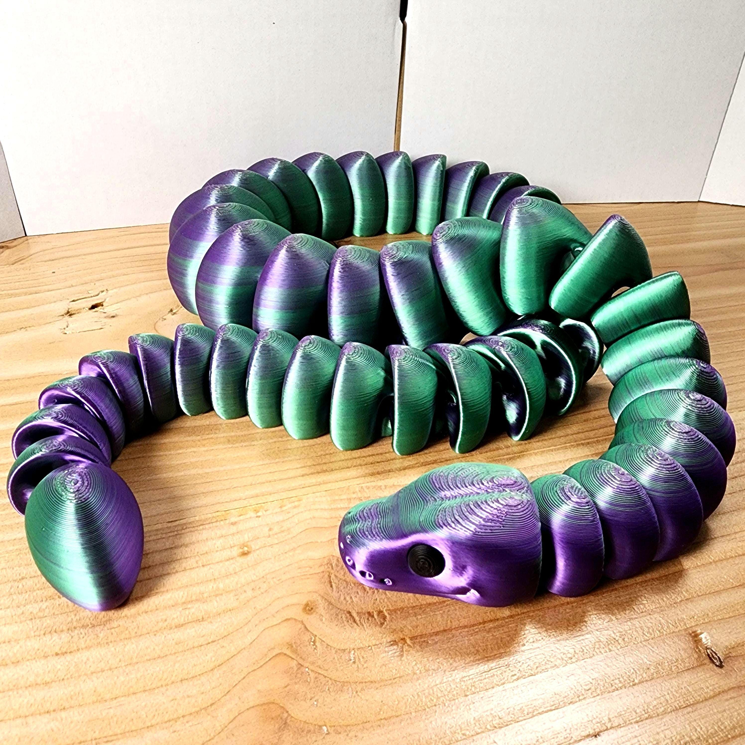 Ball Python Snake 3D Printed Articulated Fidget Snake - Many Color ...
