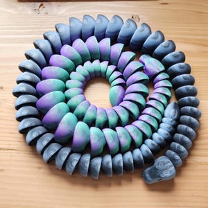 Ball Python Snake 3D Printed Articulated Fidget Snake - Many Color Options and Sizes