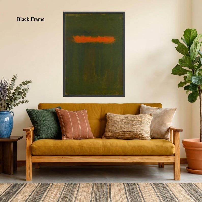 Mark Rothko No. 76, 1959 Olive Green and Bright Orange Abstract ...