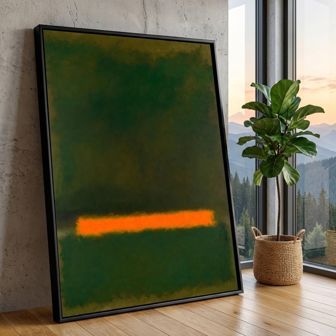 Mark Rothko No. 115, 1959 Emerald Green and Bright Orange Abstract ...
