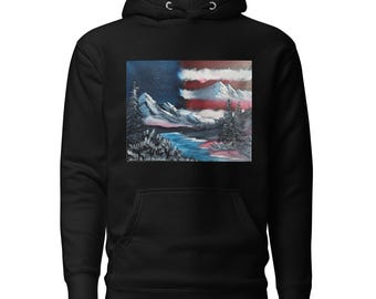 Unisex Hoodie - Flag painting on front