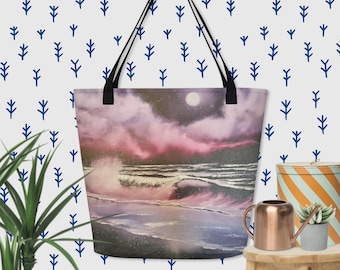 Whispers Beneath the Moon - All-Over Print Large Tote Bag 16x20