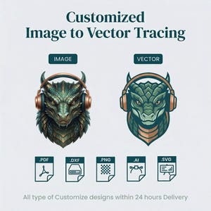 Benutzerdefiniertes Bild zu Vektor-Service, Logo zu SVG, Cricut bereit (Digitaler Download)