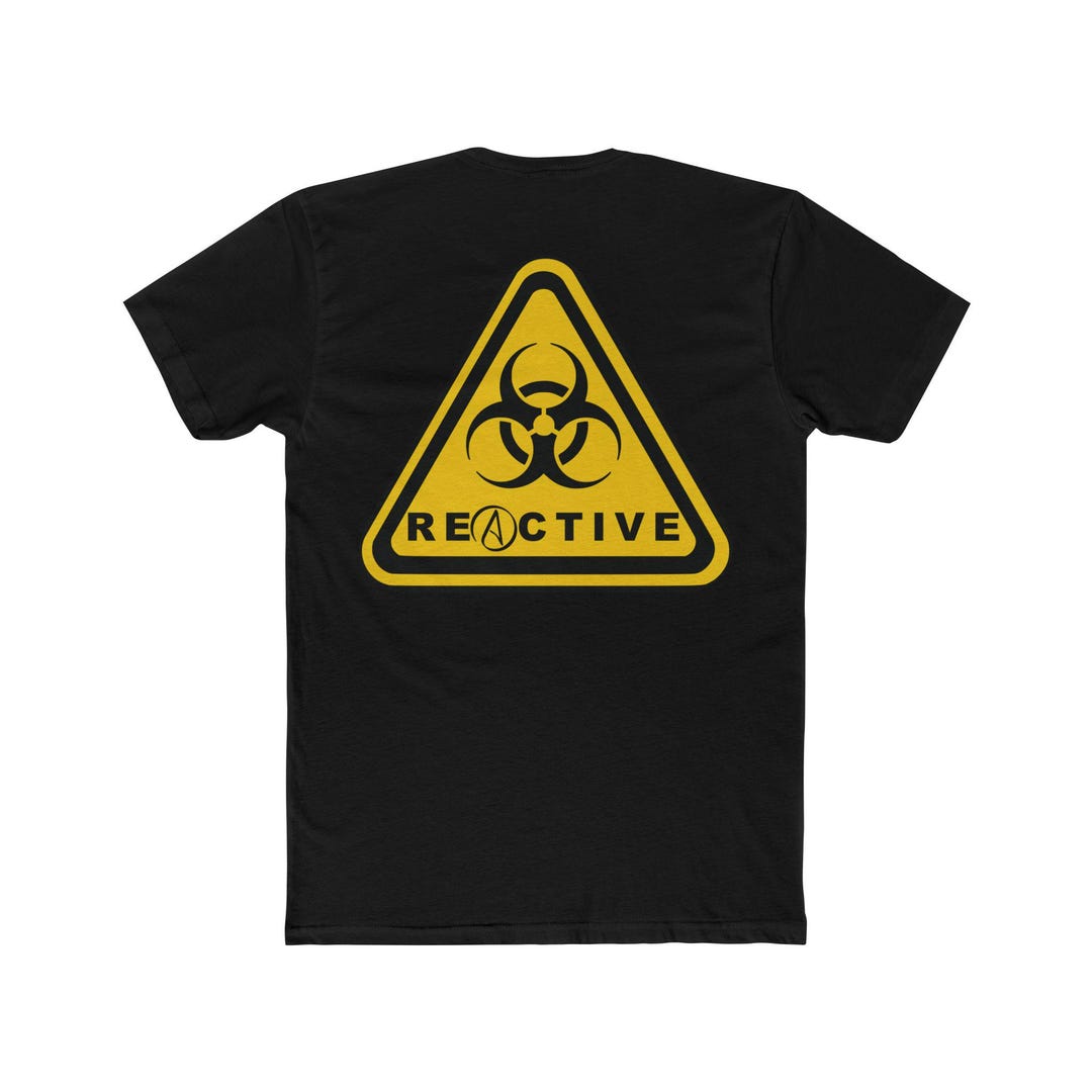 Reactive Biohazard Symbol Tee | Warning Triangle Atheist Graphic - Etsy