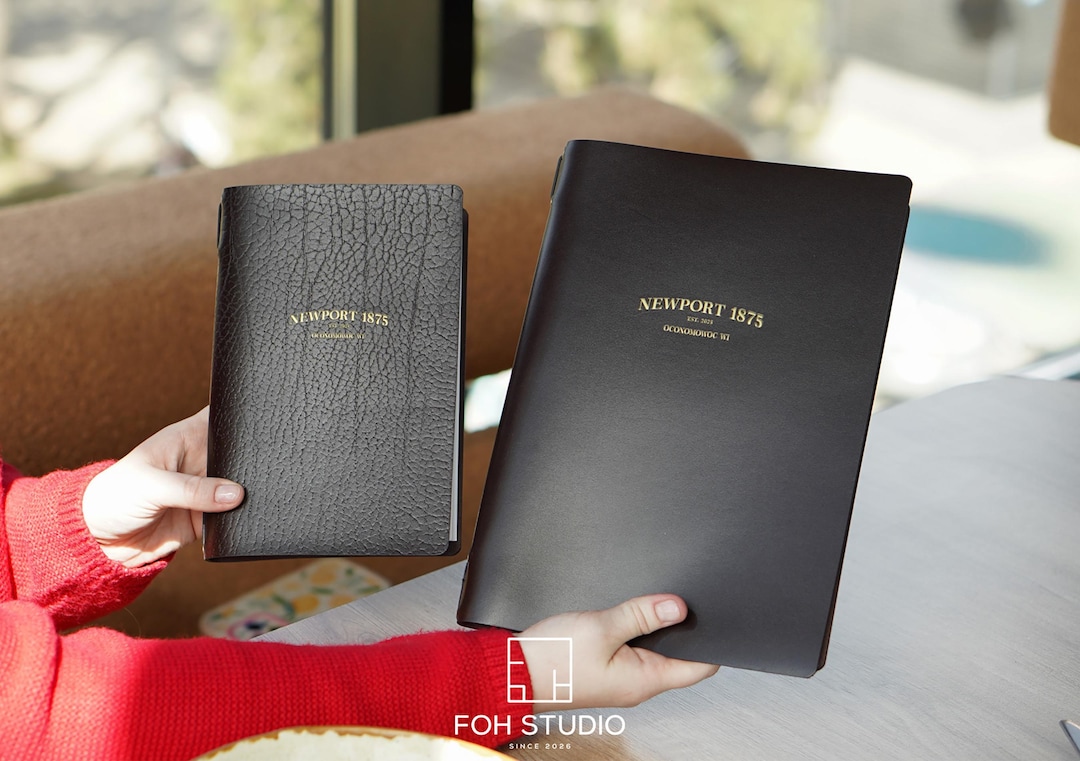 Leather Restaurant Menu Folder, Custom Cafe Hotel Bar Menu Book - Etsy