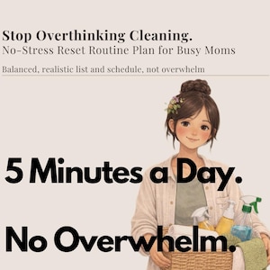 5 Minute Home Reset Checklist | Quick Cleaning Routine for Busy Moms | Declutter Printable PDF | Simple Daily Reset