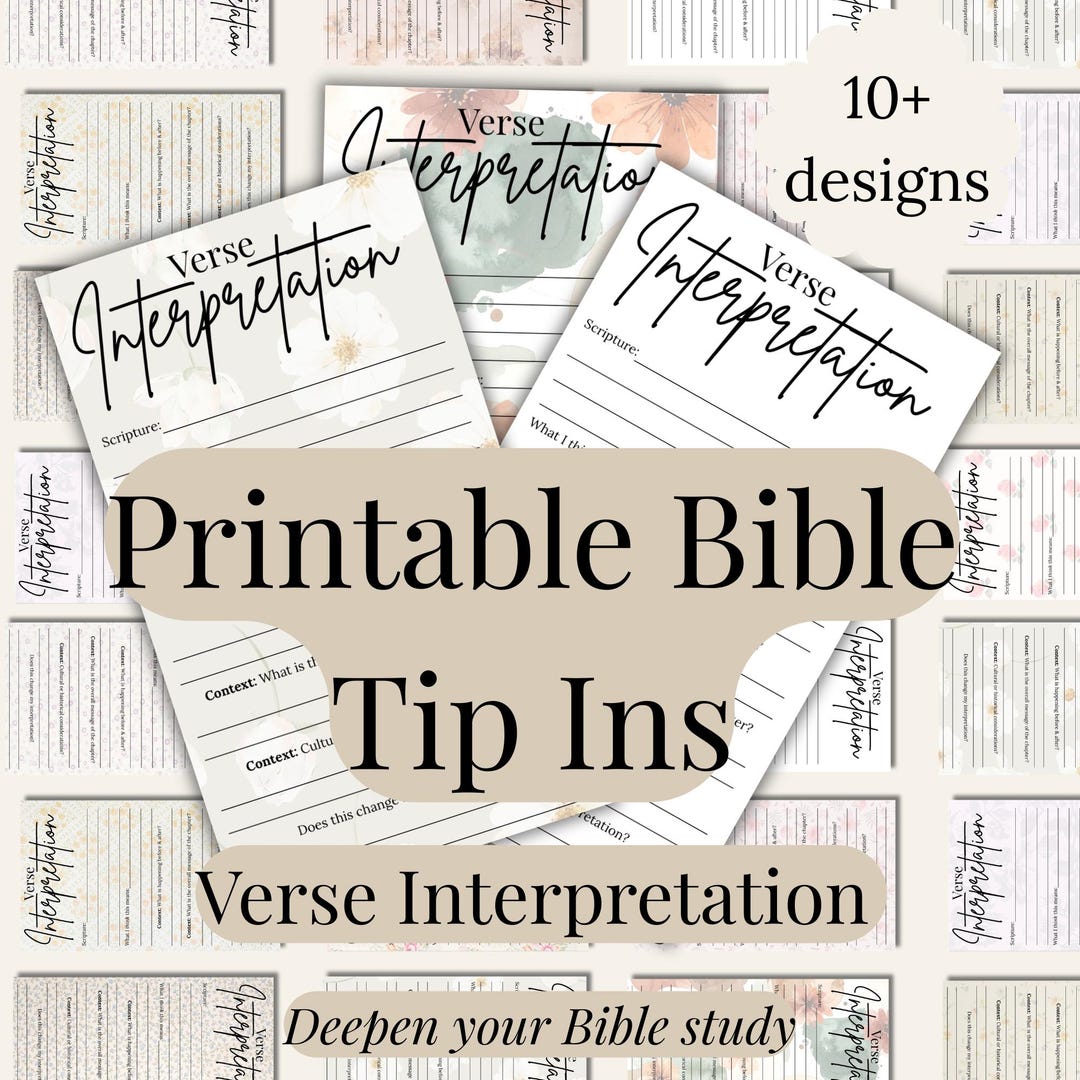 Verse Interpretation Bible Tip-in Printable | Guided Scripture Study ...