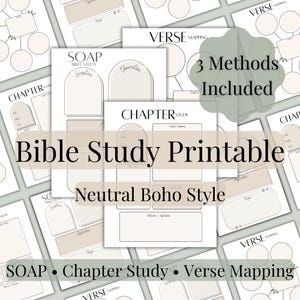 Bible Study Printables | SOAP, Verse Mapping, Chapter Study Worksheets (PDF Download)