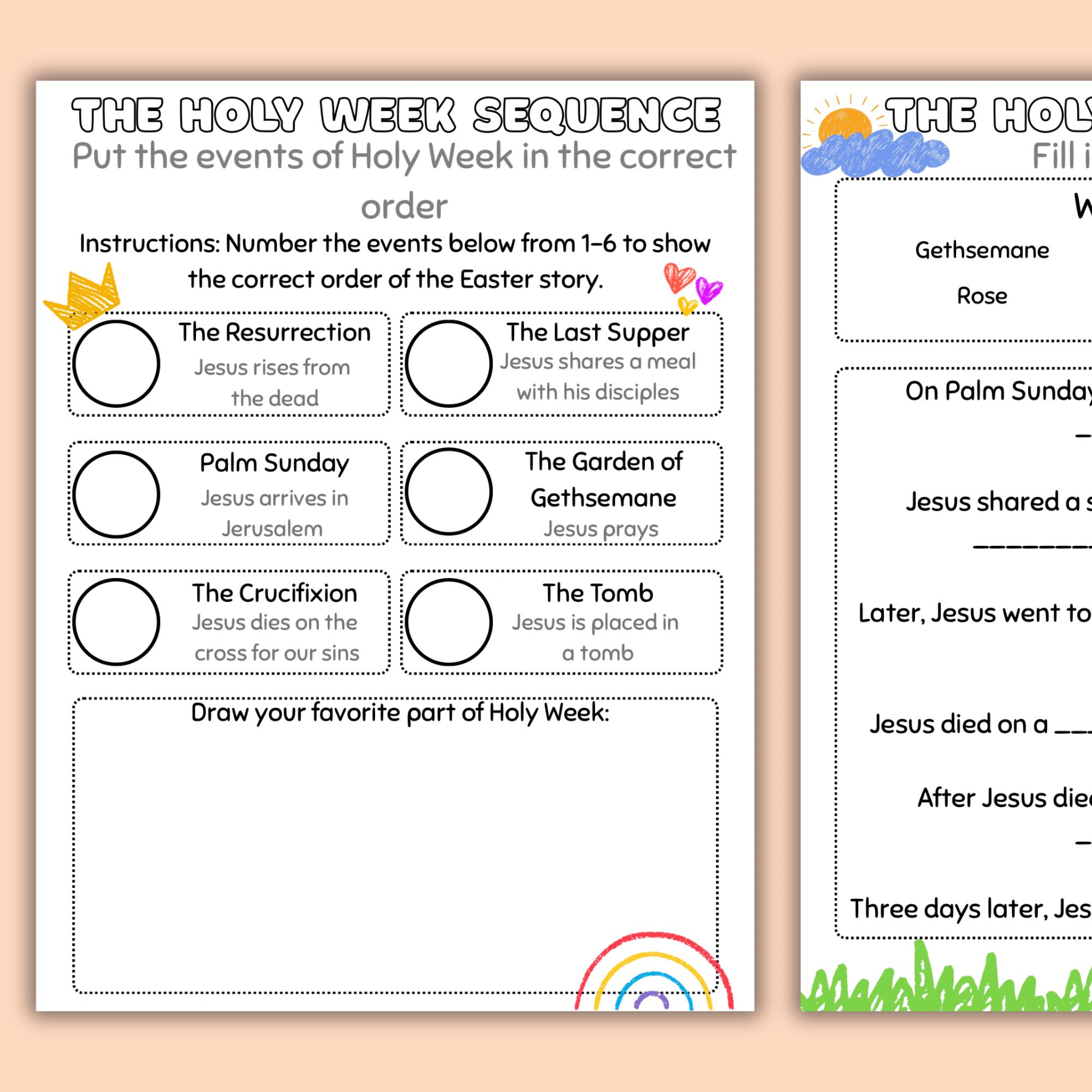 Christian Easter Activity Pack | Holy Week Bible Lesson Worksheets ...