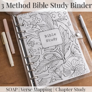3-Method Bible Study Binder | SOAP, Verse Mapping, Chapter Study Planner