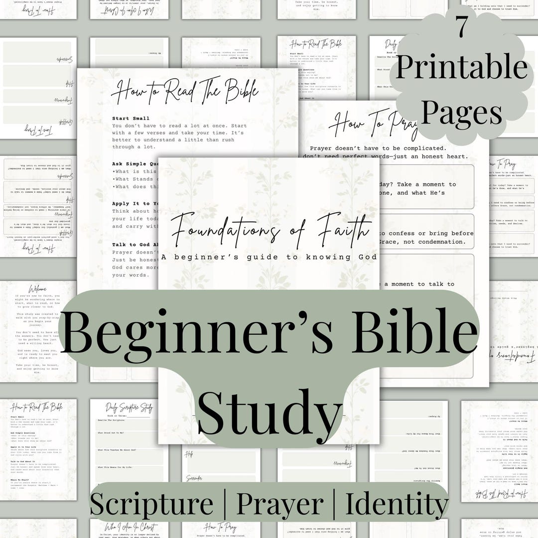 Beginner Bible Study Printable | Scripture Journal, Prayer, Identity ...