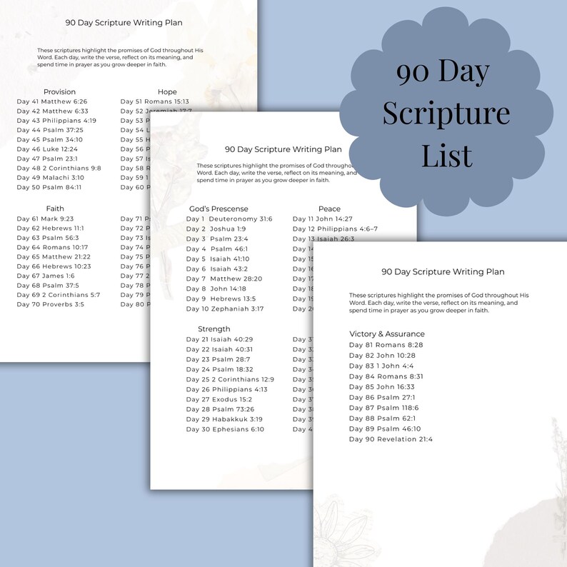 90-day Scripture Writing Journal | Guided Bible Study, Faith Planner ...