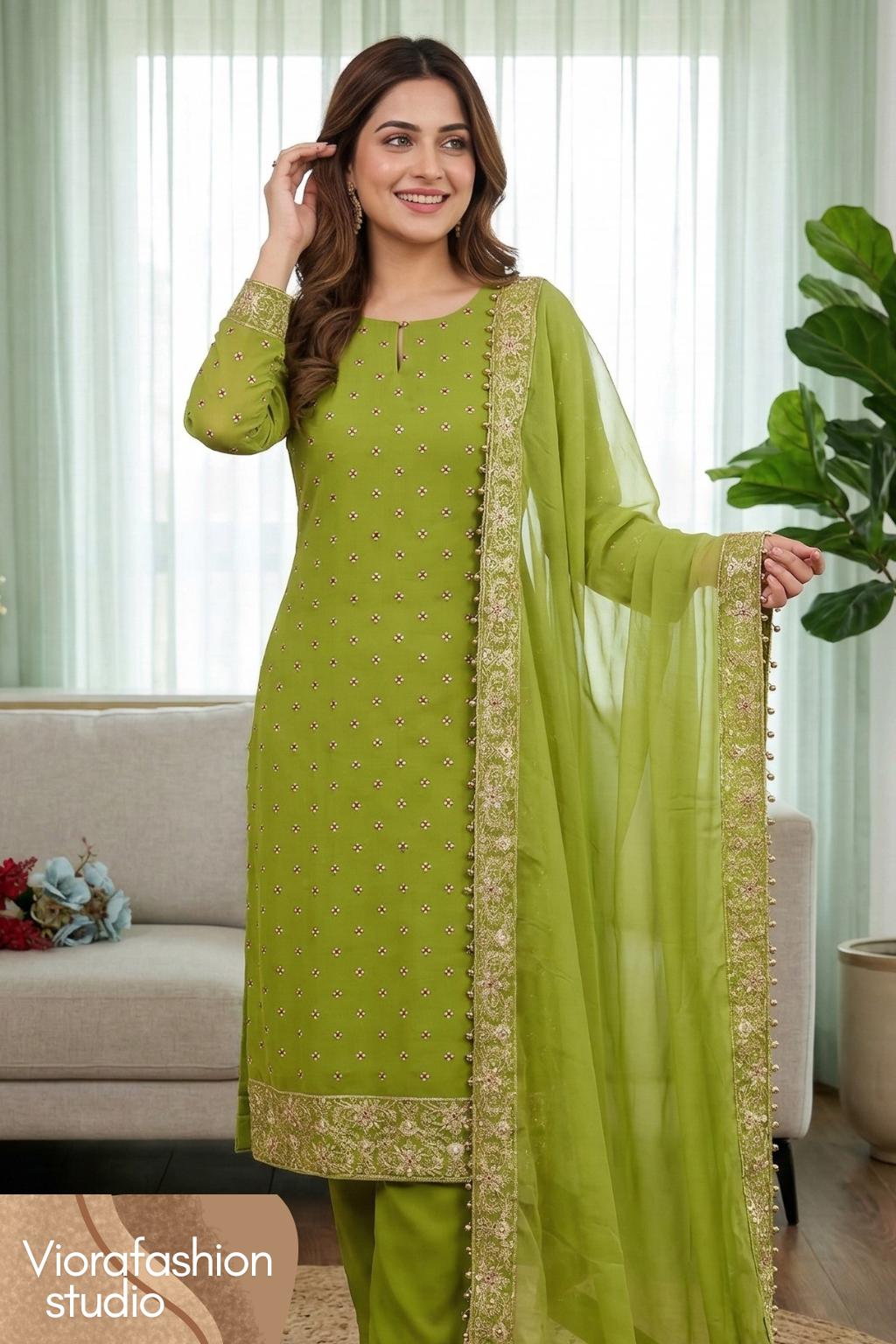 Parrot Green Indian Dress - Etsy
