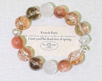 Bracciale curativo con pietre preziose multiple, quarzo fumé, quarzo trasparente, azeztulite e lepidolite, gioiello ad alta energia per la manifestazione, regalo WYSIWYG per lei