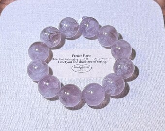 Bracciale in ametista naturale, bracciale con perle di cristallo grezzo per donna, gioiello con pietre preziose dall'energia curativa, regalo in ametista autentica di alta qualità