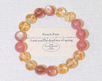 Bracciale in lepidolite rosa naturale, mica viola di alta qualità da 10-11 mm, pietra calmante per alleviare l'ansia e favorire il sonno, gioiello con gemma autentica WYSIWYG