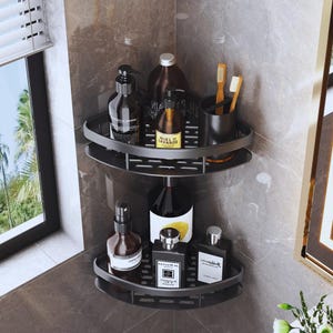 2pcs Set , Corner Shower Shelf, No-Drill Waterproof Bathroom Storage Rack