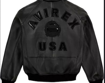 Men's Avirex Lambskin Leather Bomber Jacket | American Flight Style