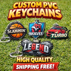 Custom 3D Rubber Keychain | Personalized Logo Key Tag, Business Branding