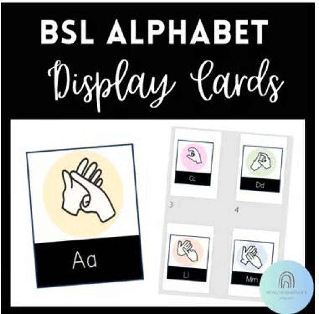 British Sign Language (BSL) Alphabet Display Cards – Printable PDF ...