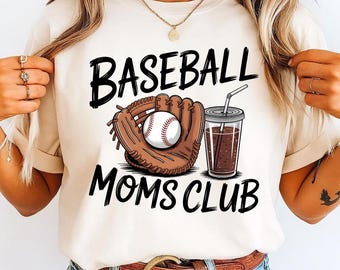 Camiseta de mamá de béisbol PNG del club de mamás de béisbol con garabatos de día de juego de moda Diseño ORIGINAL Digital