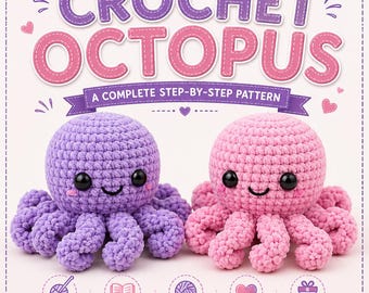 Gehaakt octopuspatroon pluche amigurumi-tutorial beginnersvriendelijk speelgoed pdf direct downloaden